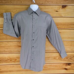 Axcess Dress Shirt Non-Iron Mens 15.5 x 32/33 Gray Striped Cotton Point Collar